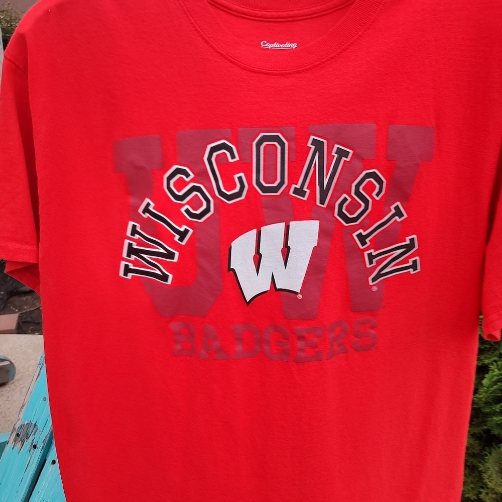 💥 3/$20 Captivating Large Wisconsin Badgers T-Shirt! - Picture 4 of 9